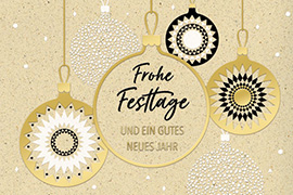 Weihnachtskarte mit goldenen Kugeln 2333 