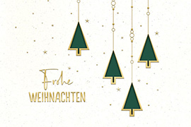 Weihnachtskarte Weiß mit Bäumen 3307 