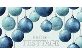 Weihnachtskarte mit blauen Kugeln 3328 