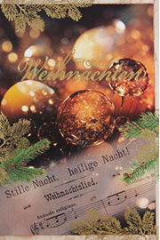 Weihnachtskarten mit goldenen Kugeln FW18354 