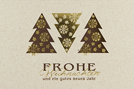 Weihnachtskarte Bäume mit Sternen FW18307