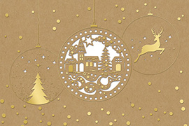 Weihnachtskarte mit Goldmotiv 3304