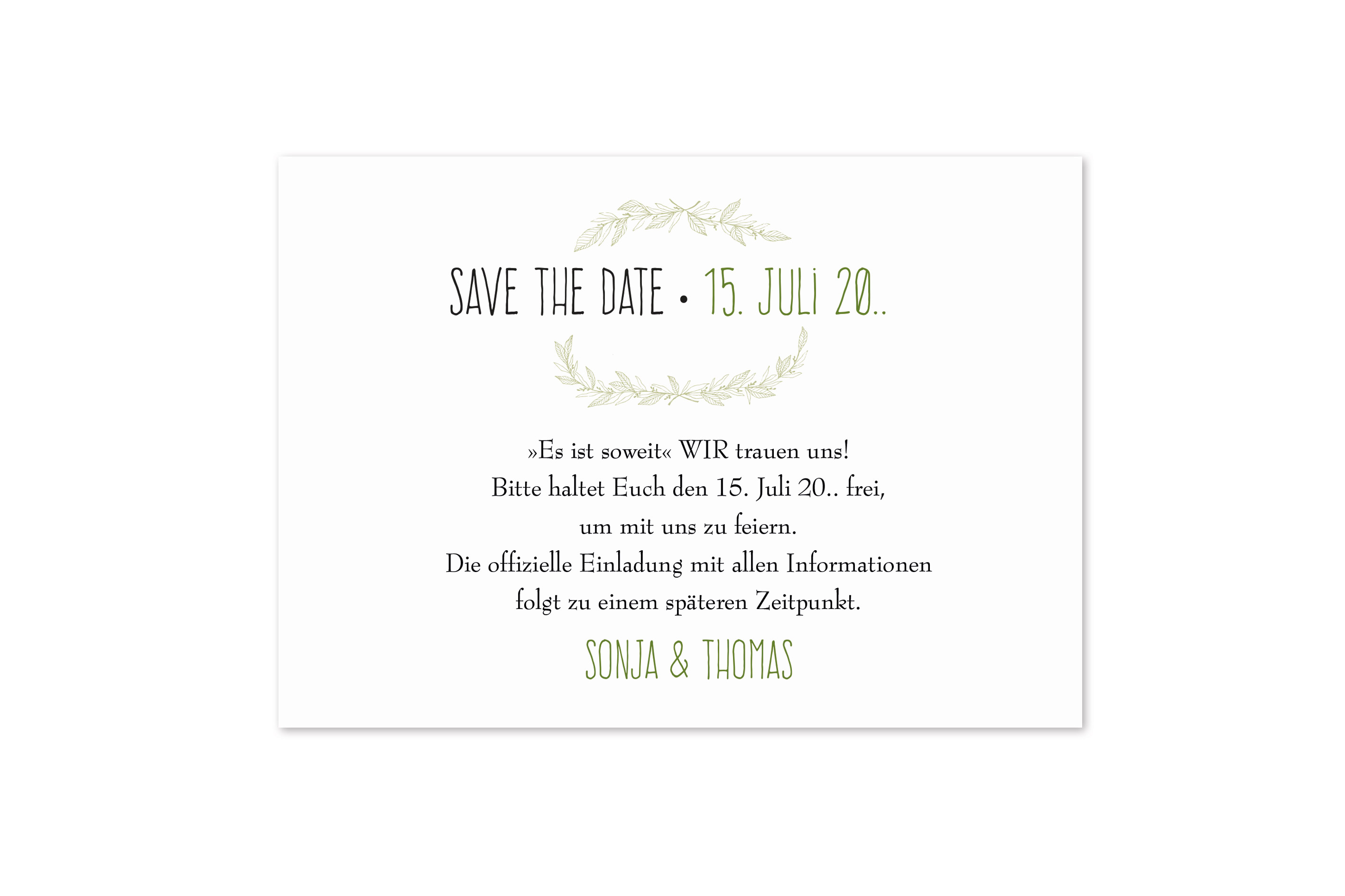 Hochzeitskarte - Save the Date 17S523