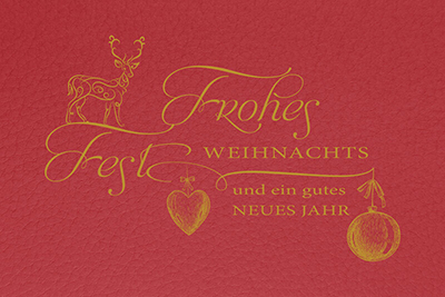 Weihnachtskarte - Lederoptik rot FW18453