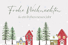 Weihnachtskarte Häuser 40069h